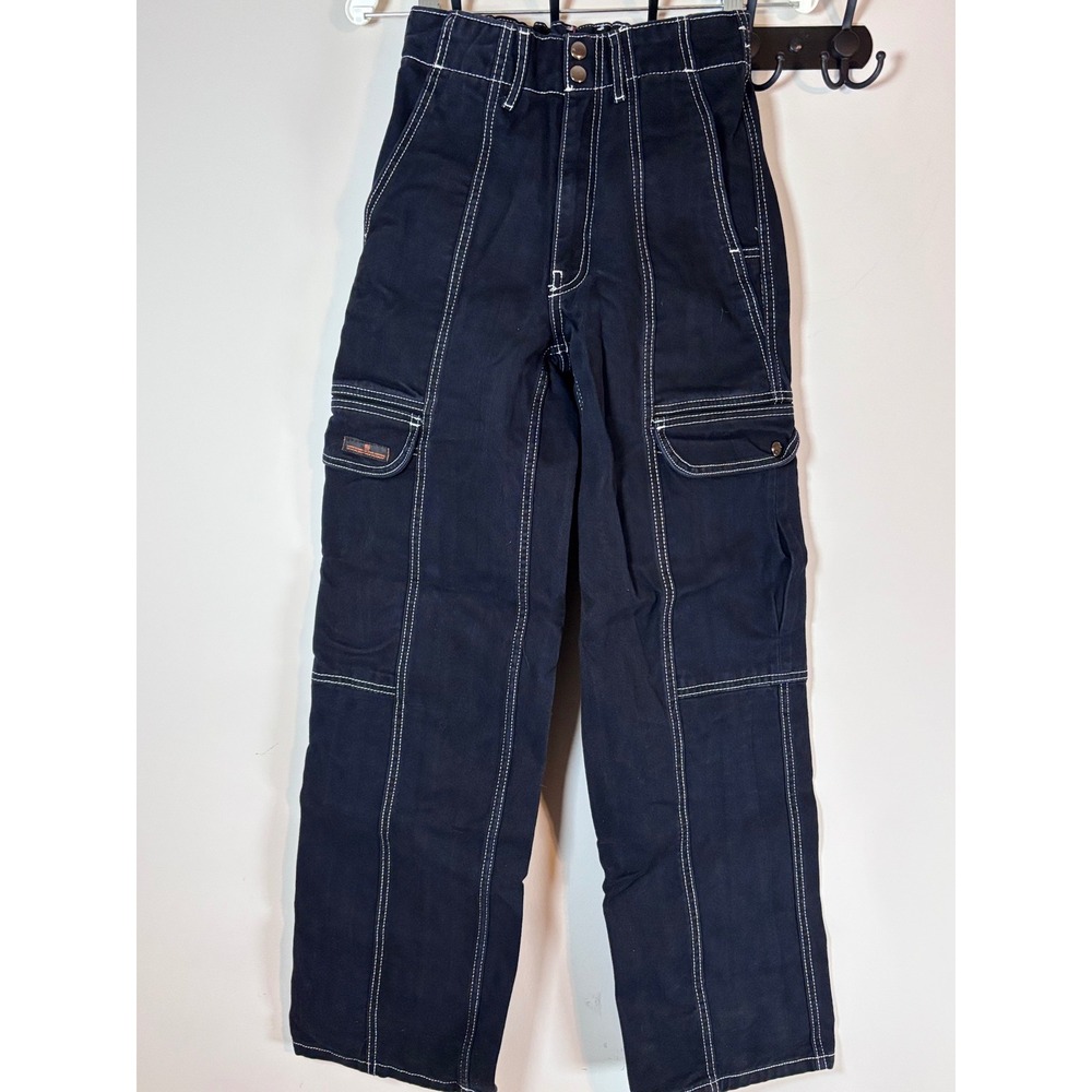 BDG Urban Outfitters Black Contrast Stitch Cargo Pants Womens 24 High Rise